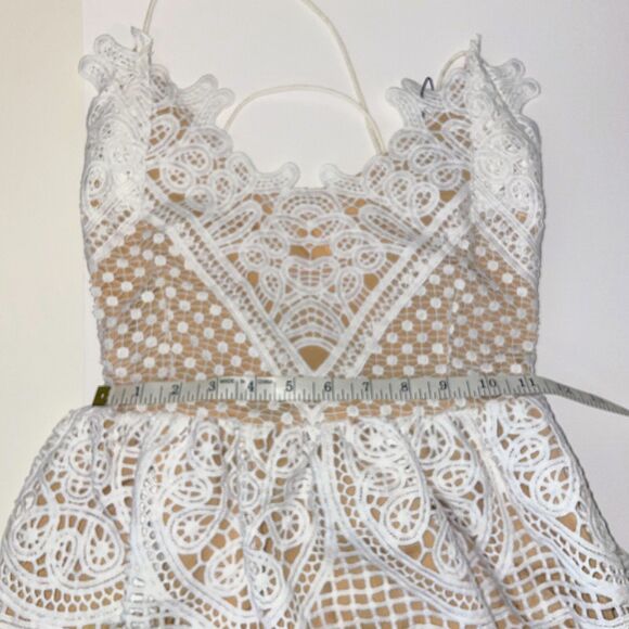 NWT Chicwish Moonlit Night Cross Back Crochet Cami Dress White Lined Bridal S - Picture 11 of 15